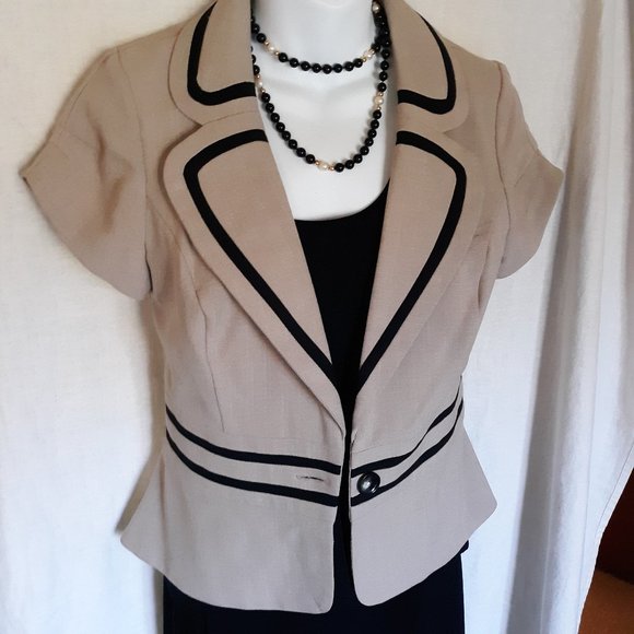 BCX Black/Tan Dress Blazer - Picture 1 of 10